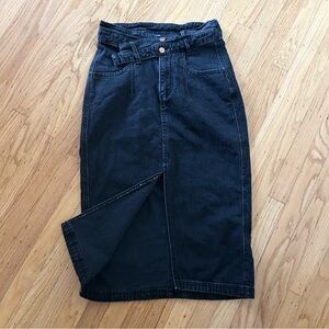 Anthropologie Pilcro Black Denim Pencil Skirt